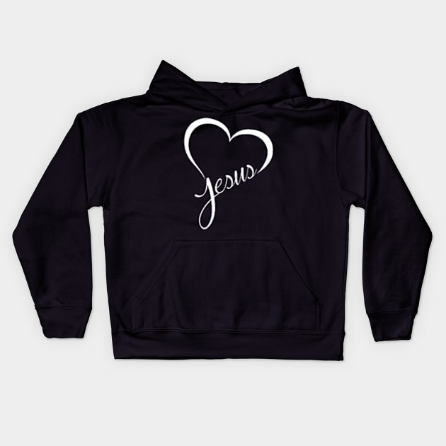 Jesus Heart Christian Design Kids Hoodie by ChristianLifeApparel